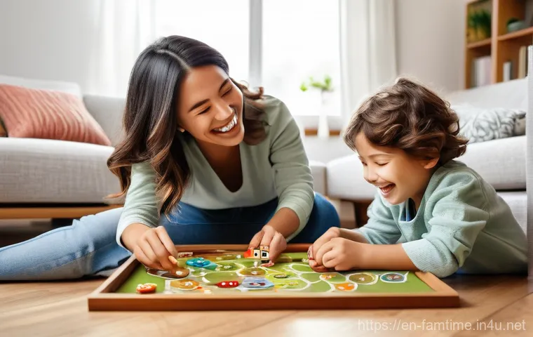 아이와 함께하는 보드게임 디자인 - **Prompt 2: Crafting Game Components**
    "A dynamic and detailed shot of two children, a boy and a...