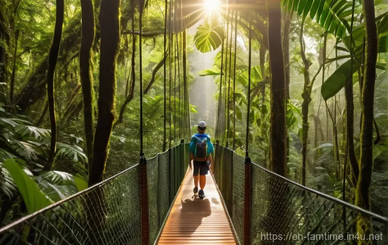 아이와 함께 가기 좋은 해외여행지 - A joyful family, consisting of parents, a boy approximately 7 years old, and a girl approximately 10...